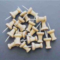 50pcs/Lot Map Thumbtacks Wood Push Pins Diy Thumb Tacks For Photos Cork Board Offie Student Stationery School Supplies Clips Pins Tacks