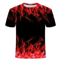 summer Fashion 3d printing flame T shirtmen trend street style shirtEuropean size tops