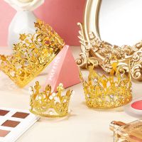 6 Pcs Crown Cake Topper Birthday Mini Crown Cake Topper Crystal Pearl Cupcake Toppers for Wedding Birthday Party