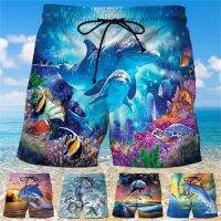 Summer New Animal Cute Dolphin 3D Printing Shorts Mens Women Cartoon Dolphin Casual Harajuku Kids Cool Ice Shorts Swim Trunks