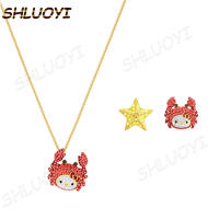 SHLUOYI Fashion jewelry, high quality SWA, charming red crab, lovely star lady necklace as a gift for women