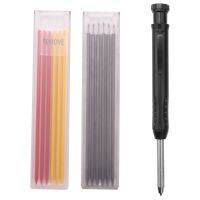 Carpenter Pencil 12 Refill Leads Built-in Sharpener Construction Pencils for Carpenter Construction Woodworking Tools