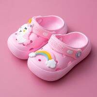 Lovely cartoon unicorn sandals for girls hollow out beach sandals for 2022 new kids clogs Shoes for toddler baby sandalias