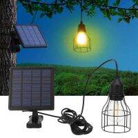 E27 LED Solar Light with Hanging Metal Cage Lamp for Garden Yard Household Lighting 5V IP65 Waterproof Sun Power Light