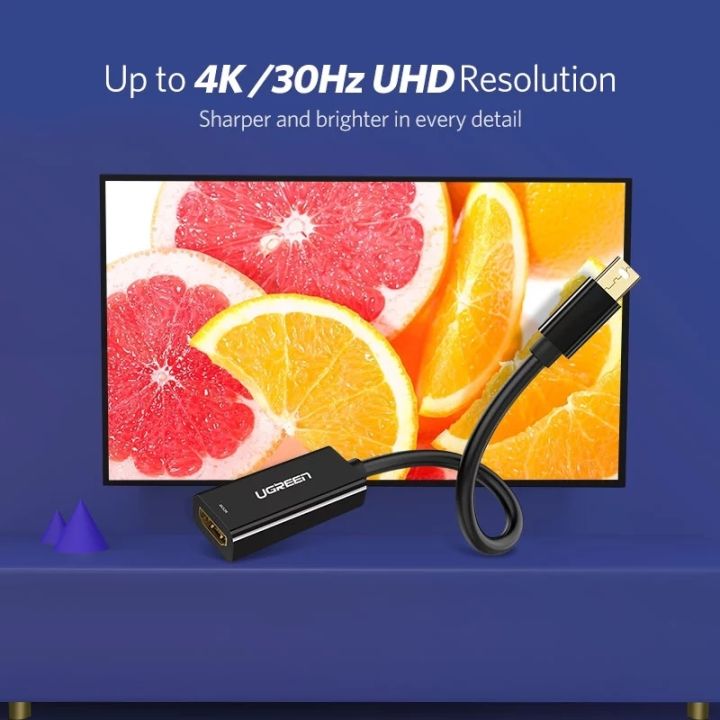 yf-ugreen-mini-displayport-to-adapter-dp-cable-video-audio-thunderbolt-2-4k-30hz-hd-converter-for-macbook-air-13-pro