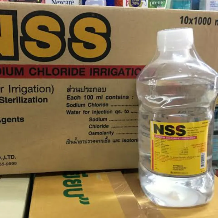0 9 Sodium Chloride น ำเกล อ Nss 1000 มล ยกล ง 10 Bottles Lazada Co Th