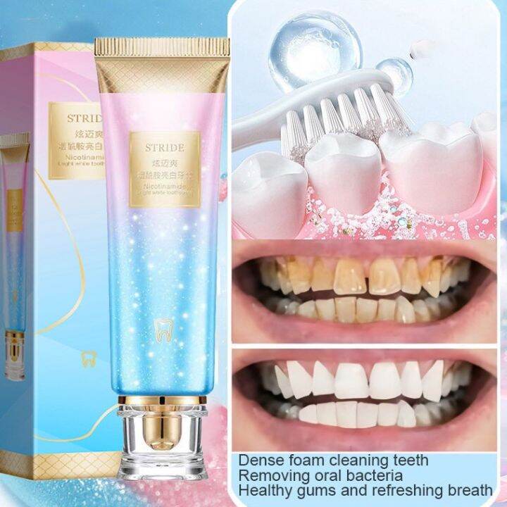 Niacinamide Toothpaste Aqua Cool Whitening Cleaning Removes Stains ...