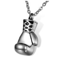 ◐✒ Cremation Jewellery Stainless Steel Boxing Glove Memorial Ash Pendant Urn Necklace Keepsake