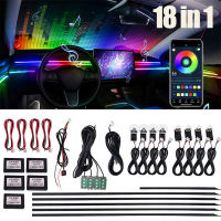 18 in 1 Car LED Strip Ambient Light, APP Control 213 Color Modes, RGB Neon Car Interior Lighting Kit…