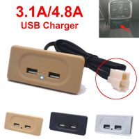 ช่องเสียบที่ชาร์จ USB 4.8A 3.1A คู่พร้อมสายสำหรับรถจักรยานยนต์รถเรือรถกะบะเอทีวีรถยนต์12V 24V 2.1A รถเต้าเสียบอะแดปเตอร์ไฟฟ้า2.4A