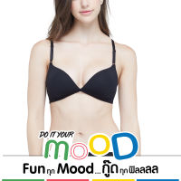 Wacoal Do It Your Mood วาโก้มู้ด บราไร้โครง รูปแบบ 3/4 Cup - MM1X69 (สีดำ/BL)