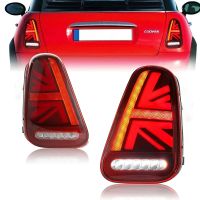 Replacement for Mini Cooper R50 R52 R53 2001-2006 Full LED Union Jack Tail Lights with Sequential Turn Signal Taillight Clear