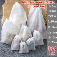 100Pcs Empty String Bag Seal Spice Seasoning Bags Disposable With For Fabric Tea Non-woven