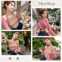 Mira_shop เสื้อเซ็ต พร้อมส่ง รุ่นใหม่ เสื้อแขนยาว เสื้อ2ชิ้น 579#