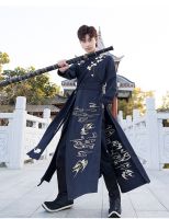 Hanfu สีดำชุดจีนโบราณคู่ชุดคอสเพลย์ฮัลโลวีนชุด Hanfu พร้อมกางเกงสำหรับผู้ชายผู้หญิงขนาดพิเศษ