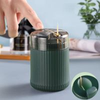 Automatic Toothpick Dispenser Portable Plastic Toothpick Holder Container Creative Press Toothpick Storage Box Organizer