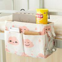 Home Fabric Storage Organizer Hanging Bag Bedroom Bedside Office Table Kitchen Hanging Basket Mode 11 Colors With Hook Sundries