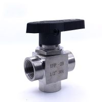 Water Check Valve Manual Standard High Pressure SS304 Ball L Type High Temperature Valves female thread three-way ball valve