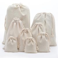 Reusable Linen Drawstring Bags Fabric Storage Bag for Sundries Fruit Vegetable Kitchen Produce Bags Drawstring Gift Bag Pocket