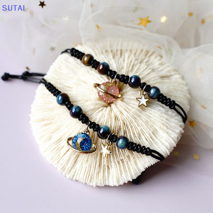 lowest-price-sutai-สร้อยข้อมือลูกปัดดาวเคราะห์จักรวาลสำหรับผู้หญิงสร้างสรรค์กำไลเพื่อนที่ดีที่สุดแบบเกาหลีของขวัญเครื่องประดับแฟชั่น