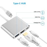 USB C To HDMI 3 In 1 Multiport Adapter Type C Thumderbolt 3 To HDMI 4K Video Converter/USB 3.0 Hub Port PD Quick Charging Port