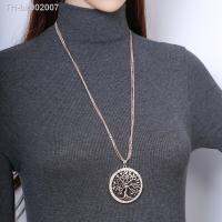 ▫ Tree of life Crystal Big Pendant Necklace Women Gold Silver Color Long Sweater Chains Necklace Fashion Jewelry Gifts 2019 New