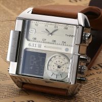 hot style Counter genuine European and style large dial square watch male student Korean version fashion casual electronic