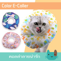 Petaholic (CC180) ปลอกคอกันเลีย คอลล่าลายน่ารัก คอลล่าแมว Pet Color E Coller Anti Bite