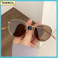 OVERCO แฟชั่น กรอบโลหะ ตกปลา แว่นตากันแดดทรงกลม เฉดสี แว่นกันแดดผู้ชายผู้หญิง แว่นตาผู้หญิง