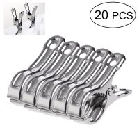 20pcs Stainless Steel Large Beach Towel Clips Multipurpose Clothespins Clothes Pegs Pins Hanger Clamp Household Clothespin Clothes Hangers Pegs