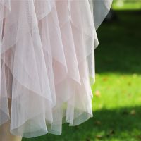 ‘；’ Paryt Train Boho Long Summer Tulle Skirt High Waist Ruffles Women Beach Skirts Pink Jupe Femme Tulle Skirt Saia Midi Faldas