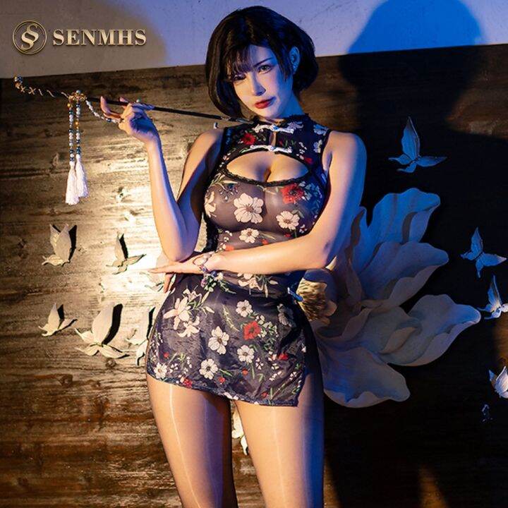 senmhs-sexy-china-cosplay-naughty-cheongsam-maid-lingerie-small-breasts-erotic-costume-babydoll-underwear-mini-one-piece-navy