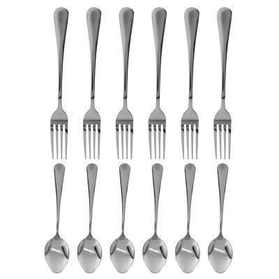 Set of 12, Stainless Steel Dinner Forks and Spoons, Find Top Heavy-Duty Forks (8 Inch) and Spoons (7 Inch) Cutlery Set