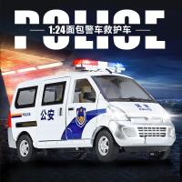 1:24 Police Car Ambulance Van Model Simulation Diecast Metal Alloy Model Car Sound Light Pull Back Collection Kids Toy Gift A604