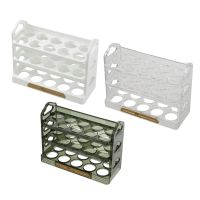 3 Tier Egg Holder Eggs Tray Bins with Handle Fridge Eggs Organizer For Pantry Countertop Drawer Shelf Eggs Storage Container PET