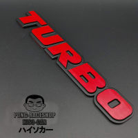 LOGO 3D โลโก้ เทอร์โบ TURBO สีแดง 1อัน ผลิตจากอลูมิเนียม มีกาวในตัว