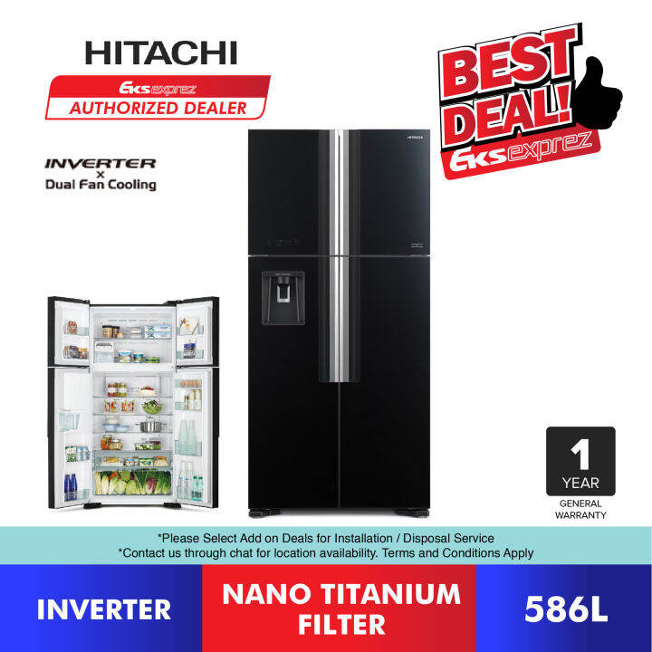 HITACHI Inverter 4 Door Fridge (586L) RW720P7M GBK Refrigerator