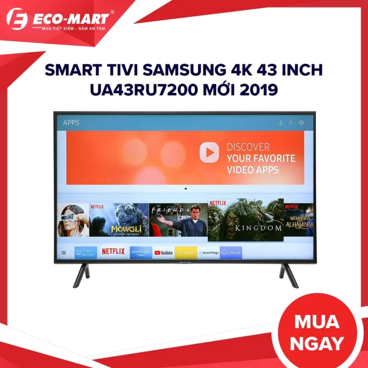 [Trả góp 0%]Smart Tivi Samsung 4K 43 inch UA43RU7200 Mới 2019
