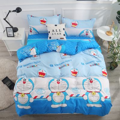 Doraemon Cartoon Bedding Set Include Duvet Cover Bed Sheet Pillowcases Kids Soft Bed Linen Twin Full King Queen sets Cute style