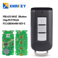 XNRKEY 3ปุ่มที่ห้อยกุญแจศิลปะ433Mhz ชิป PCF7952/ID46สำหรับ Mitsubishi Lancer Outlander ASX กุญแจรถ FCC: G8D-644M-KEY-E