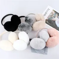 2022ใหม่ Aarrival Unisex ฤดูหนาว Warm Rex กระต่าย Fur Earmuffs ผู้หญิงหู Muffle Earflap ฝาครอบหูคู่