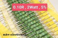 (10ตัว) 0.1R , 0.1โอห์ม 2Watt Metal Oxide Flim Resistor 5%