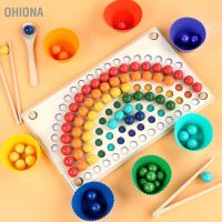 OHIONA ไม้ Peg Board เกมลูกปัดเพื่อการศึกษา Rainbow Clip Bead Puzzle Sorting ของเล่นสำหรับเด็กวัยหัดเดินเด็กก่อนวัยเรียน