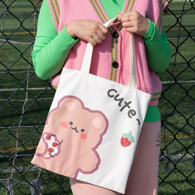กระเป๋าถือ-กระเป๋าผ้า-สไตล์เกาหลี-การ์ตูน-น่ารัก-พร้อมส่ง-bag01