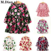 【CC】 Children Dresses Kids sleeves Print Cotton and Floral Baby for