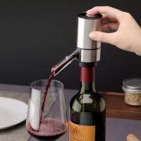 One-Touch-Wine-Decanter พร้อมฐานสแตนเลส-ดำเนินการท่อ