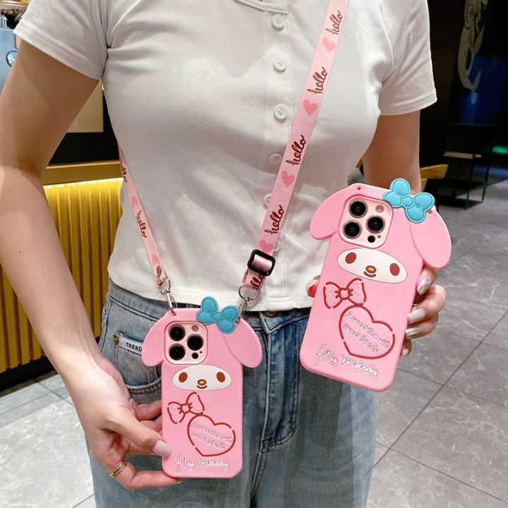 เคสสำหรับ-vivo-y27-y36-y02s-y35-y16-y19-y22-y21t-y15s-y15-y20-y52-y72-v21-y50ใหญ่น่ารักเคสโทรศัพท์-y15กระเป๋าสะพายเฉียงไหล่มีหูเมโลดี้สีชมพูสำหรับผู้หญิง