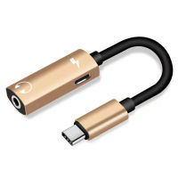 2-In-1 Jenis-C Efon Bimbit Mengecas Penyesuai Aloi อะลูมิเนียม Mendengar Muzik Jenis-C Multi-Fungsi 3.5มม. Kabel Penyesuai