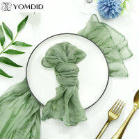 YOMDID Boho Semi-Sheer Gauze ตารางผ้าเช็ดปาก Sage Cheesecloth ผ้ากันเปื้อนตารางห้องรับประทานอาหาร Vintage งานแต่งงานงานเลี้ยงตกแต่งคริสต์มาส-fhstcjfmqxjkf