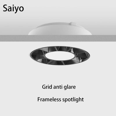 Saiyo ไฟ LED จุดอลูมิเนียม7วัตต์12วัตต์18วัตต์ฝัง Frameless Foco โคมไฟเพดาน Tuya หรี่แสงได้สำหรับห้องครัวบ้านแสงในร่ม *